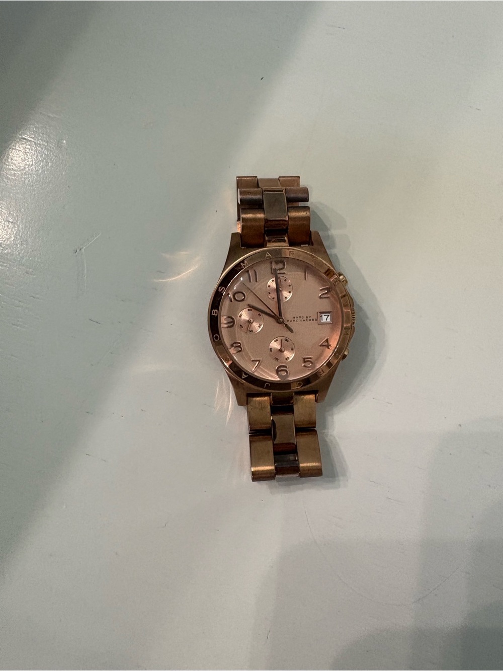 Marc Jacob’s Rose Gold Metal Bracelet Watch - Classic Chronograph Style